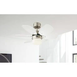 Westinghouse Deckenventilator Flora Royal, Ø 76cm, Mit Beleuchtung, Seidenmattes Chrom, Silber / Weiß -Einhell Verkaufsshop 4af8bb576e99e2aa2a54119798e4cabff0862196 deckenventilator westinghouse flora royal durchschnitt 76cm