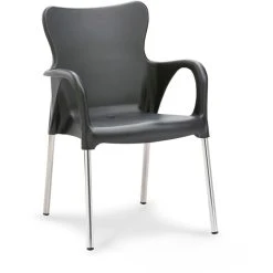 BEST Gartenstuhl Maui, Kunststoff, Niedriglehner, Anthrazit, Stapelbar