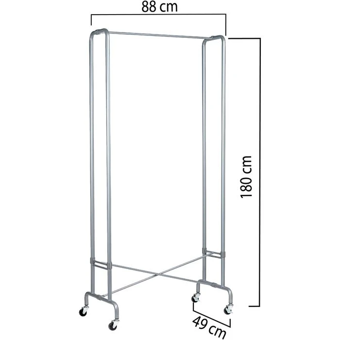 Unilux Garderobenständer Foldy, 400050665, Mit Rollen, Faltbar, Metall, Silber 5 Unilux Garderobenständer Foldy, 400050665, Mit Rollen, Faltbar, Metall, Silber – Bild 5