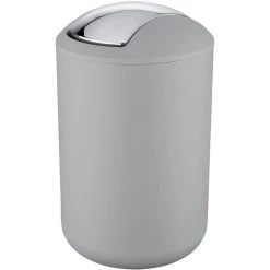 Wenko Mülleimer Brasil L, Grau, Kosmetikeimer Aus Kunststoff, 6,5 Liter