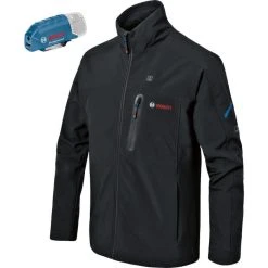 Bosch Arbeitsjacke Akku-Thermojacke, GHJ12+18VXA, Winterjacke 12V/18V, Schwarz, Winddicht, Gr. 3XL