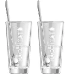 Ritzenhoff & Breker Ritzenhoff&Breker Kaffeegläser Lena, Set Mit Löffel, Latte Macchiato, 350ml, 4-teilig