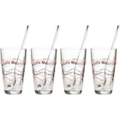 Ritzenhoff & Breker Ritzenhoff&Breker Kaffeegläser Latte Macchiato, Set Mit Löffel, 370ml, 8-teilig