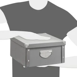 Zeller Aufbewahrungsbox 17599, 22Liter17928, Mit Deckel, Pappe, Grau, A4, 33 X 40 X 17cm -Einhell Verkaufsshop 523c7b000b70311650677ba236018652a1952dfd aufbewahrungsbox zeller 17599 22liter