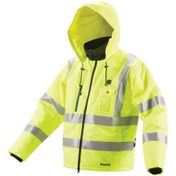 Makita Arbeitsjacke Akku-Thermojacke, DCJ206ZXL, Warnschutzjacke 14,4V/18V, Gelb, Winddicht, Gr. XL