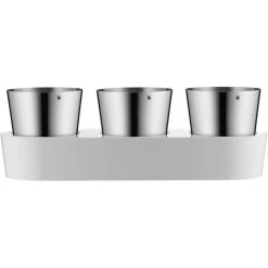 WMF Übertopf Gourmet Kräutergarten-Set Silber, 36 X 12,5 X 12,5 Cm, Rund, Edelstahl