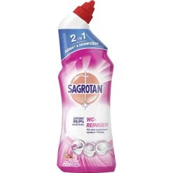 Sagrotan WC-Reiniger Gel Blütenfrische, Desinfiziert, 2in1, 750ml