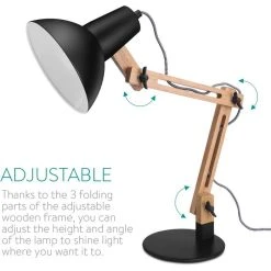 Navaris Schreibtischlampe E27, Tischklemme, Holz -Einhell Verkaufsshop 583a0359770da50e7ab3ebe33ff8de2cbe073ca8 schreibtischlampe navaris e27