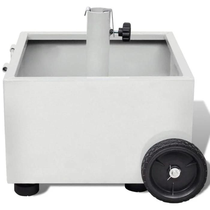 VidaXL Sonnenschirmständer 40908, Metall, 12,5 Kg, Weiß, Quadratisch, Mit Griff Und Rollen 3 VidaXL Sonnenschirmständer 40908, Metall, 12,5 Kg, Weiß, Quadratisch, Mit Griff Und Rollen – Bild 3