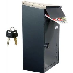 SafePost Briefkasten 42656 ScanPro 854 Tiamat, Anthrazit, Aus Stahl, 2 Schlüssel, 36 X 61 X 23cm