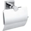 Tesa Toilettenpapierspender Hukk Mit Deckel 40247, Ohne Bohren, Metall, Für 1 Kleinrolle, Silber