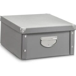 Zeller Aufbewahrungsbox 17599, 22Liter17928, Mit Deckel, Pappe, Grau, A4, 33 X 40 X 17cm