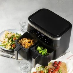 Alternative view of Domo Fritteuse Deli-Fryer Double Fry Zone, DO576FR, Heißluftfritteuse, 2 Backzonen, Für 2x 4 Liter