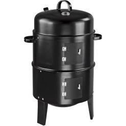 DEMA Holzkohlegrill Oslo, Räuchergrill & Smoker, Stahl, Mit Deckel, Grillfläche Ø 37cm