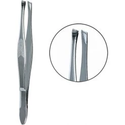 WUNDmed Pinzette 06-016, Schräg, Metall, 8,6 Cm