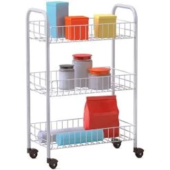 Metaltex Küchenwagen Siena, 340633014, Mit Rollen, Weiß, 41 X 63 X 23cm, Aus Metall -Einhell Verkaufsshop 693c626a5bc2de13b554e5d4188aabe0aaf8fed1 kuechenwagen metaltex siena 340633014 mit rollen