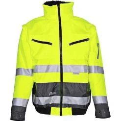 ASATEX Arbeitsjacke Prevent Thosa, 174ZG, 4in1 Warnschutzjacke, Signalgelb, Wasserdicht, XXL
