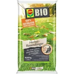 Compo Dünger Bio Herbst-Rasendünger, Langzeitwirkung Bis 90 Tage, 10,05 Kg Für Ca.200m²
