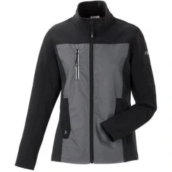 Planam Arbeitsjacke Norit Hybridjacke, Damen, Softshelljacke, Grau-schwarz, Winddicht, XXL / 54