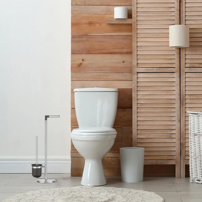 Wenko WC-Garnitur Parus 21836800, Edelstahl / Kunststoff, Silber / Schwarz 2 Wenko WC-Garnitur Parus 21836800, Edelstahl / Kunststoff, Silber / Schwarz – Bild 2