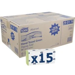 Tork Advanced 290179 2-lagig 25x23 Grün H3 Zick-Zack-Falz 3750 Stück