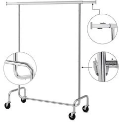 Songmics Garderobenständer HSR11S, Bis 130 Kg, Mit Rollen, Ausziehbar, Metall, Silber -Einhell Verkaufsshop 7f3da9d318ae4d71535498bcd7acfcfa441a54ad garderobenstaender songmics hsr11s bis 130 kg