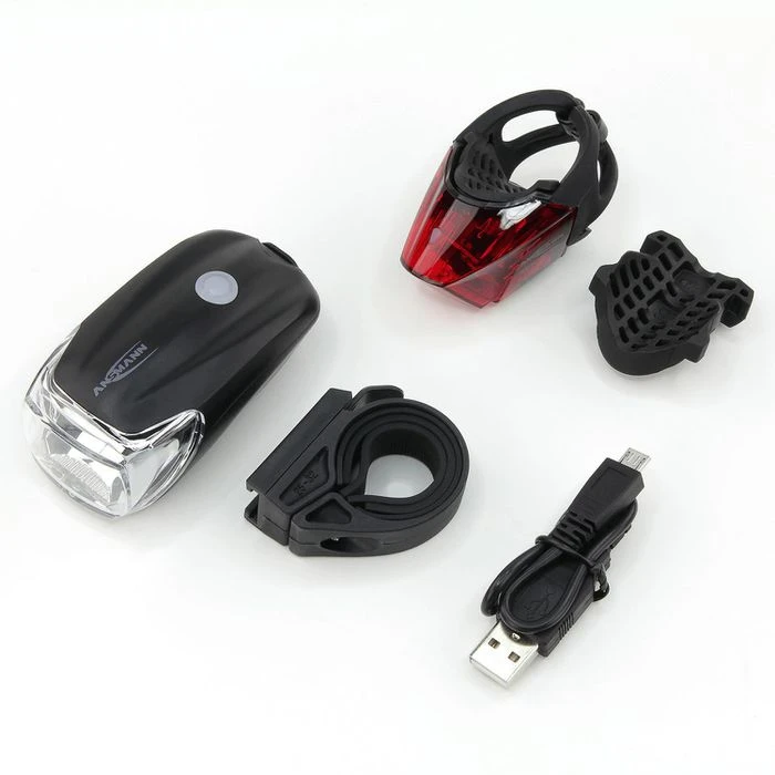 Ansmann Fahrradbeleuchtung CREE LED, Front-/ Rücklicht Set, LED, 35 Lux, USB Aufladbar 2 Ansmann Fahrradbeleuchtung CREE LED, Front-/ Rücklicht Set, LED, 35 Lux, USB Aufladbar – Bild 2
