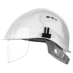 Voss-Helme Schutzhelm VisorLight, 12909003, EN 397, EN 166, Größe 51-64, Mit Visier, Weiß