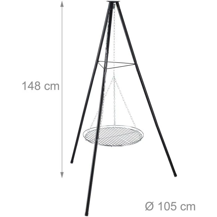 Relaxdays Holzkohlegrill Schwenkgrill, Stahl, Grillfläche Ø 49cm 7 Relaxdays Holzkohlegrill Schwenkgrill, Stahl, Grillfläche Ø 49cm – Bild 7