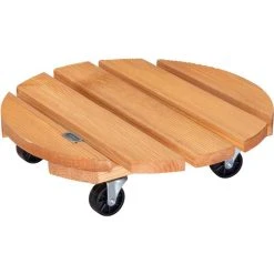 Wagner-System Pflanzenroller Toskana, 20016301, Kiefer Massiv Lasiert, 150kg, Braun, Ø 38cm