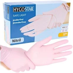 Franz Mensch Franz-Mensch Einmalhandschuhe Safe Light, 27015, Nitril, Puderfrei, Rosa, 100 Stück, Größe L