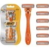 Bic Rasierer Flex 3 Hybrid, 8724465, Set, Für Herren, 3-Klingensystem, Inkl. 6 Klingen