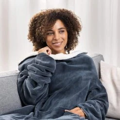 Navaris Heizdecke Snuggy, Mit Ärmeln, Dunkelblau, 9 Temperaturen, Abschaltautomatik, 195 X 125cm -Einhell Verkaufsshop 8b90eeeee5690bd88dca8cee104e890b631da7f6 heizdecke navaris mit aermeln und tasche blaucreme