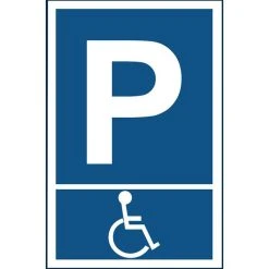 Abtec Hinweisschild Kunststoff, 25 X 40 Cm, Parkplatz Behindertengerecht