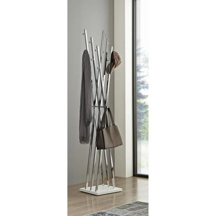 Haku-Möbel Garderobenständer 17300, Mit 14 Haken, Metall, Chrom 2 Haku-Möbel Garderobenständer 17300, Mit 14 Haken, Metall, Chrom – Bild 2
