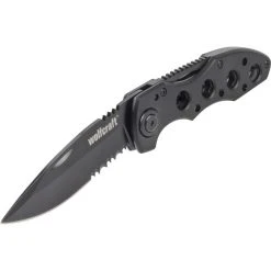 Wolfcraft Klappmesser 4289000, Klingenlänge 7,5cm, Aluminium, Schwarz