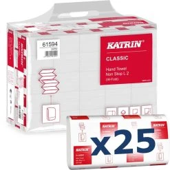 Katrin Papierhandtücher Classic Non Stop L 2 S, 2-lagig, Interfold-Falz, 20,3 X 32 Cm, 3000 Stück