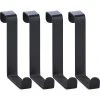 Wenko Kleiderhaken 23175100, Für Die Tür, Schwarz, Metall, 1 Haken, 4 Stück