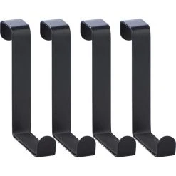Wenko Kleiderhaken 23175100, Für Die Tür, Schwarz, Metall, 1 Haken, 4 Stück