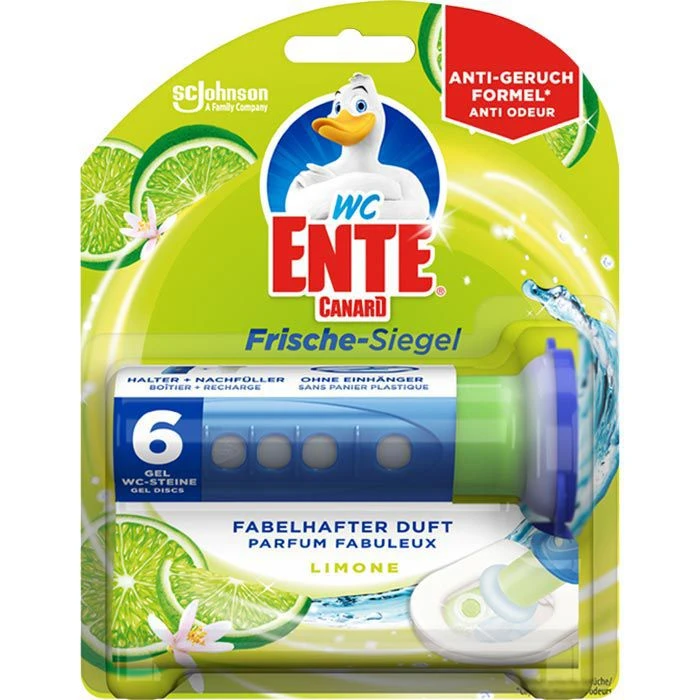 WC-Ente WC-Duftspüler Frische Siegel Limone, Starterset, Spender, 36 Ml 1 WC-Ente WC-Duftspüler Frische Siegel Limone, Starterset, Spender, 36 Ml