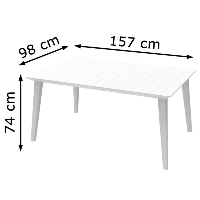 BEST Gartentisch Bari, Kunststoff, Weiß, 157 X 98 X 74 Cm 5 BEST Gartentisch Bari, Kunststoff, Weiß, 157 X 98 X 74 Cm – Bild 5