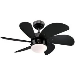 Westinghouse Deckenventilator Turbo Swirl, Ø 76cm, Mit Beleuchtung, Gun Metall, Schwarz