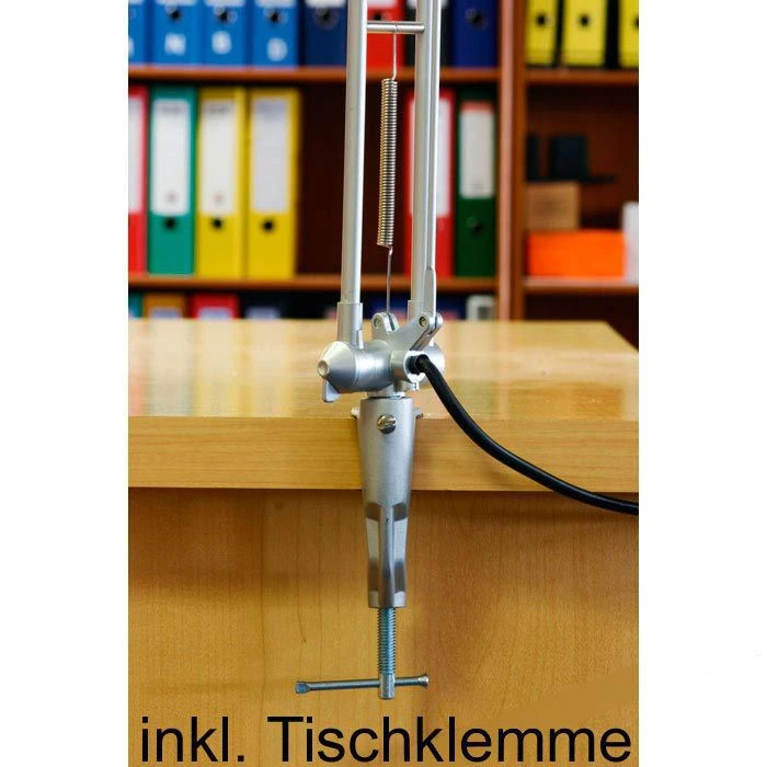 Alco 9026 Schreibtischlampe Silber Tischklemme 3 Alco 9026 Schreibtischlampe Silber Tischklemme – Bild 3