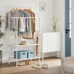 Songmics Garderobenständer RDR02WT, Bis 70 Kg, Mit 2 Kleiderstangen Und 2 Ablagen, Metall, Weiß 14 Songmics Garderobenständer RDR02WT, Bis 70 Kg, Mit 2 Kleiderstangen Und 2 Ablagen, Metall, Weiß -Einhell Verkaufsshop 9e1fbb5a0ece0ef34519b0c211c9198bce1b4f21 garderobenstaender songmics rdr02wt bis 70 kg