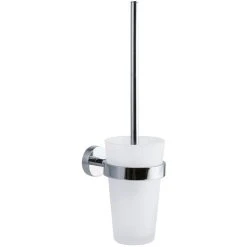 Tesa WC-Bürste Smooz, Weiß, Bürstenhalter Aus Glas, Zur Wandmontage