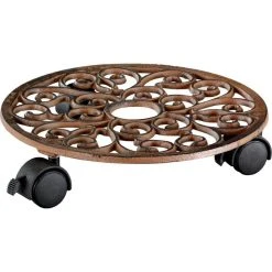 Wagner-System Pflanzenroller Antik, 20092501, Rund, Gusseisen, 50kg, Braun, Ø 29cm