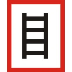 Abtec Hinweisschild DIN 4066 E2, Kunststoff, 25 X 20 Cm, Feuerwehr, Stelle Zum Anleitern