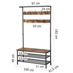 Vasagle Garderobenständer HSR47BX, Vintage, Mit 23 Haken, Metall / Holz, Schwarz / Braun 9 Vasagle Garderobenständer HSR47BX, Vintage, Mit 23 Haken, Metall / Holz, Schwarz / Braun -Einhell Verkaufsshop a6dba9cb5622de17ddafe5403d8d2f3c24a0f544 garderobenstaender vasagle hsr47bx vintage