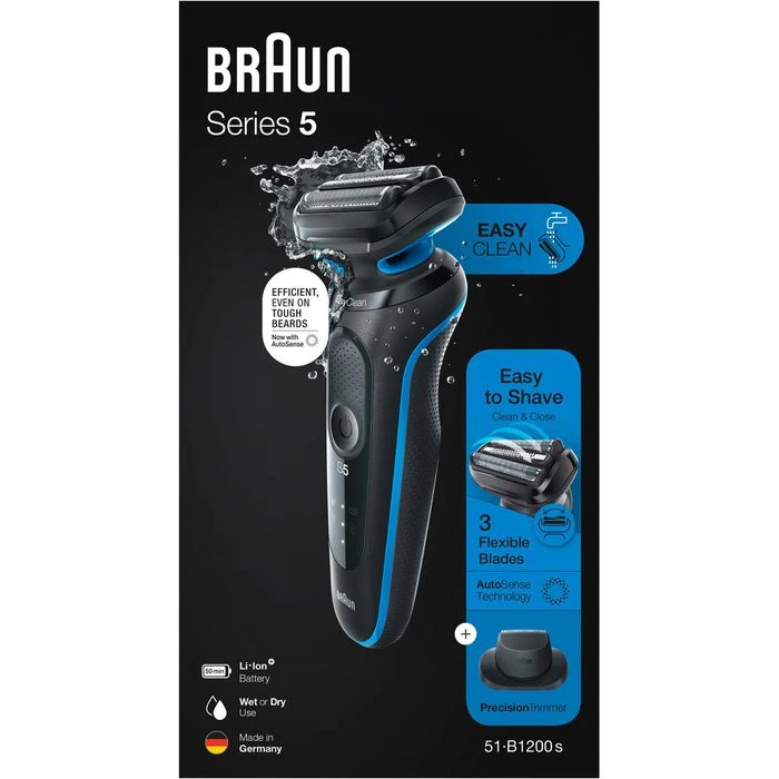 Braun Elektrorasierer Series 5 51-B1200s, Blau, Wet & Dry, Mit EasyClick-Präzisionstrimmer 7 Braun Elektrorasierer Series 5 51-B1200s, Blau, Wet & Dry, Mit EasyClick-Präzisionstrimmer – Bild 7
