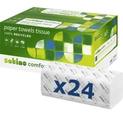 Satino Comfort By Wepa 277280, 25x41 2-lagig Lagenfalz Grau